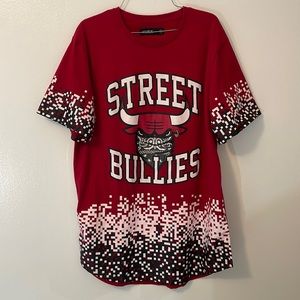 Huge red XL t shirt Street Bullies Chicago Bulls NBA basketball bad az graphics